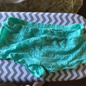 Lace swim suit cover up shorts